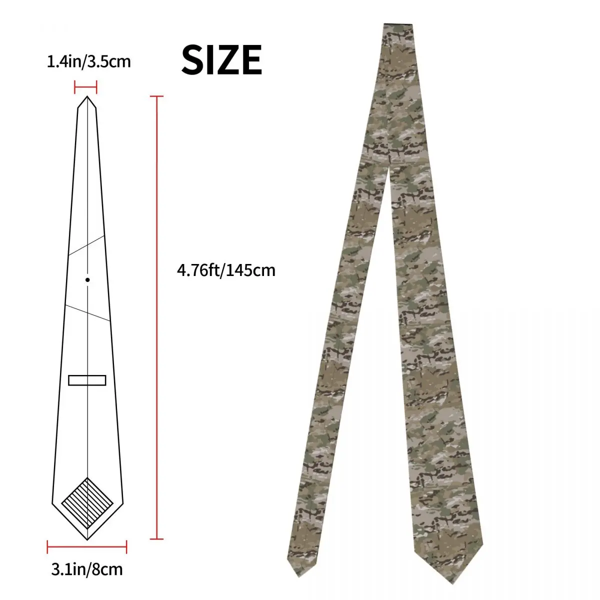 Men and Women Woven Necktie 8cm Wide Camouflage Military