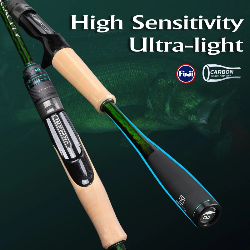 

TSURINOYA XF Action L ML M MH SAGACITY Race Bass Fishing Rod FUJI Guide Rings 1.96m 2.03m 2.06m 2Section Spinning Casting Carbon