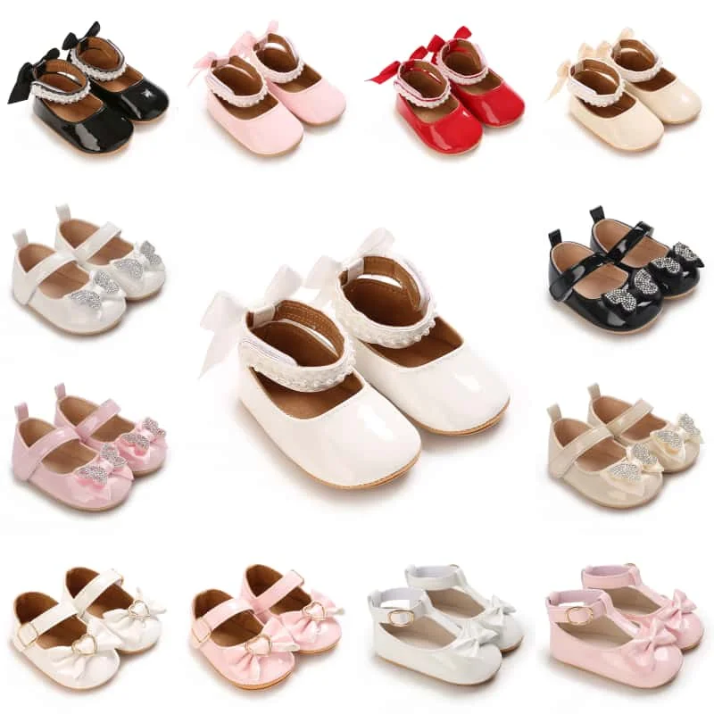 Lauflernschuhe für Babys (0-12 Monate), Prinzessinnenschuhe, Frühling/Herbst, weiche Sohle, Schmetterlingsknoten, koreanische Mode, niedlich