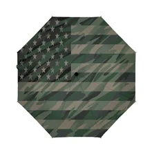 

Compact Umbrella Patriotic Jungle Green Camo Usa Flag Camouflage Auto Open Close Travel Sun Golf Folding Umbrellas For Women Men