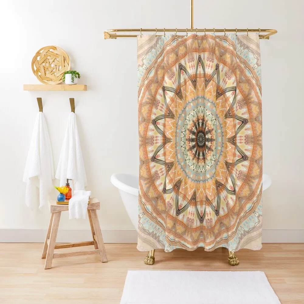 

Delicate Peach Mandala Shower Curtain Shower Set Modern Showers For Bathroom Shower Set For Bathroom Curtain