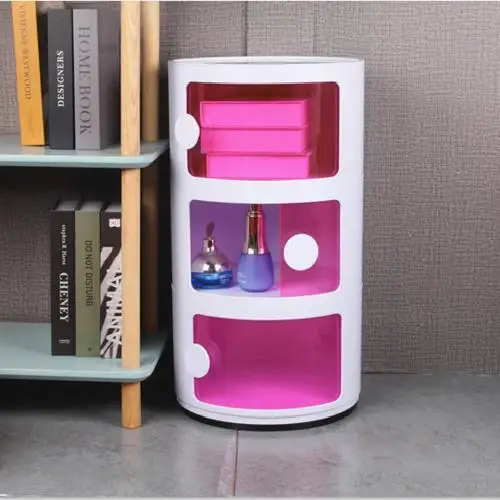 Nordic ins net red bedside table modern minimalist white round creative small cabinet mini simple plastic side cabinet