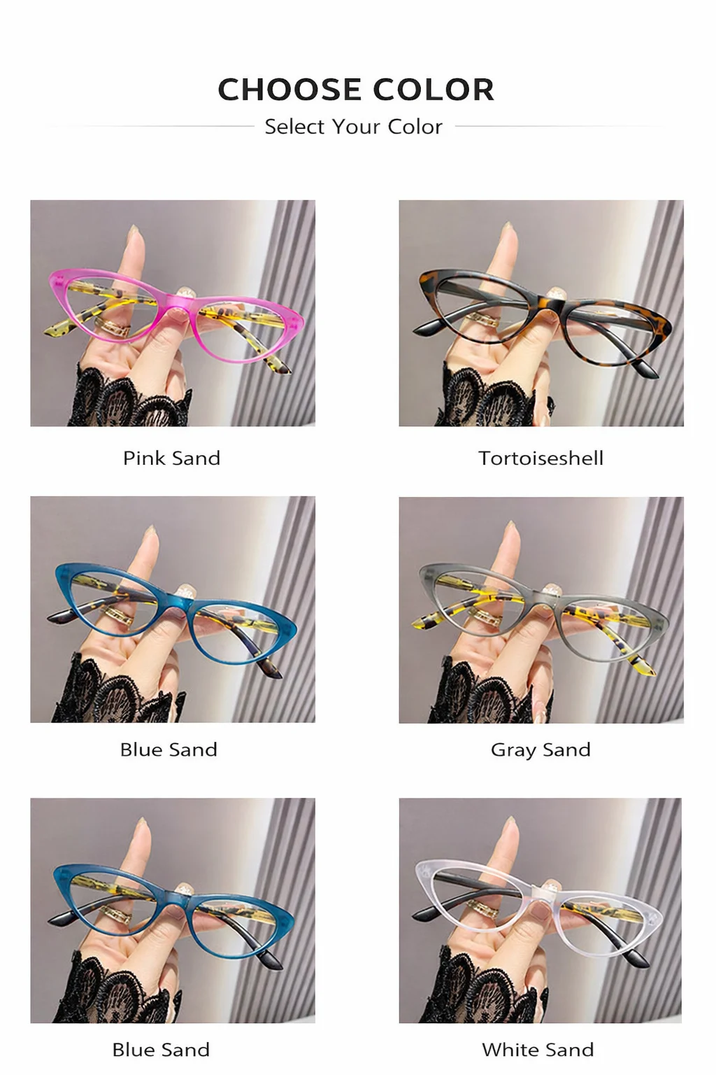1 Stück Damen Retro Katzenaugen-Lesebrille Anti-Blaulicht Vollrahmen Klare Gläser Presbyopie-Brille mit Federscharnier +1,0-4,0 – Detail 5