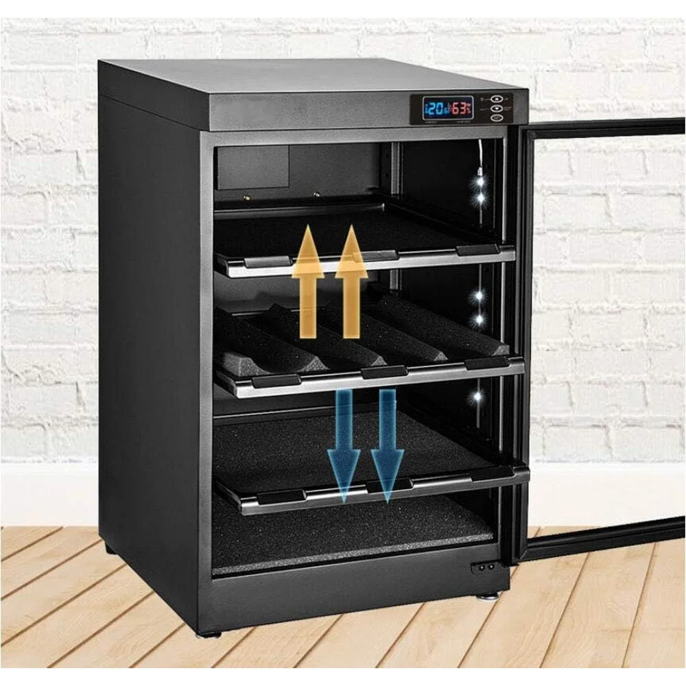 Camera Dry Cabinet Digital Control Camera Lens Dehumidifying Dry Cabinet Camera Lens Storage Box 50L 4 Layers Noiseless 6