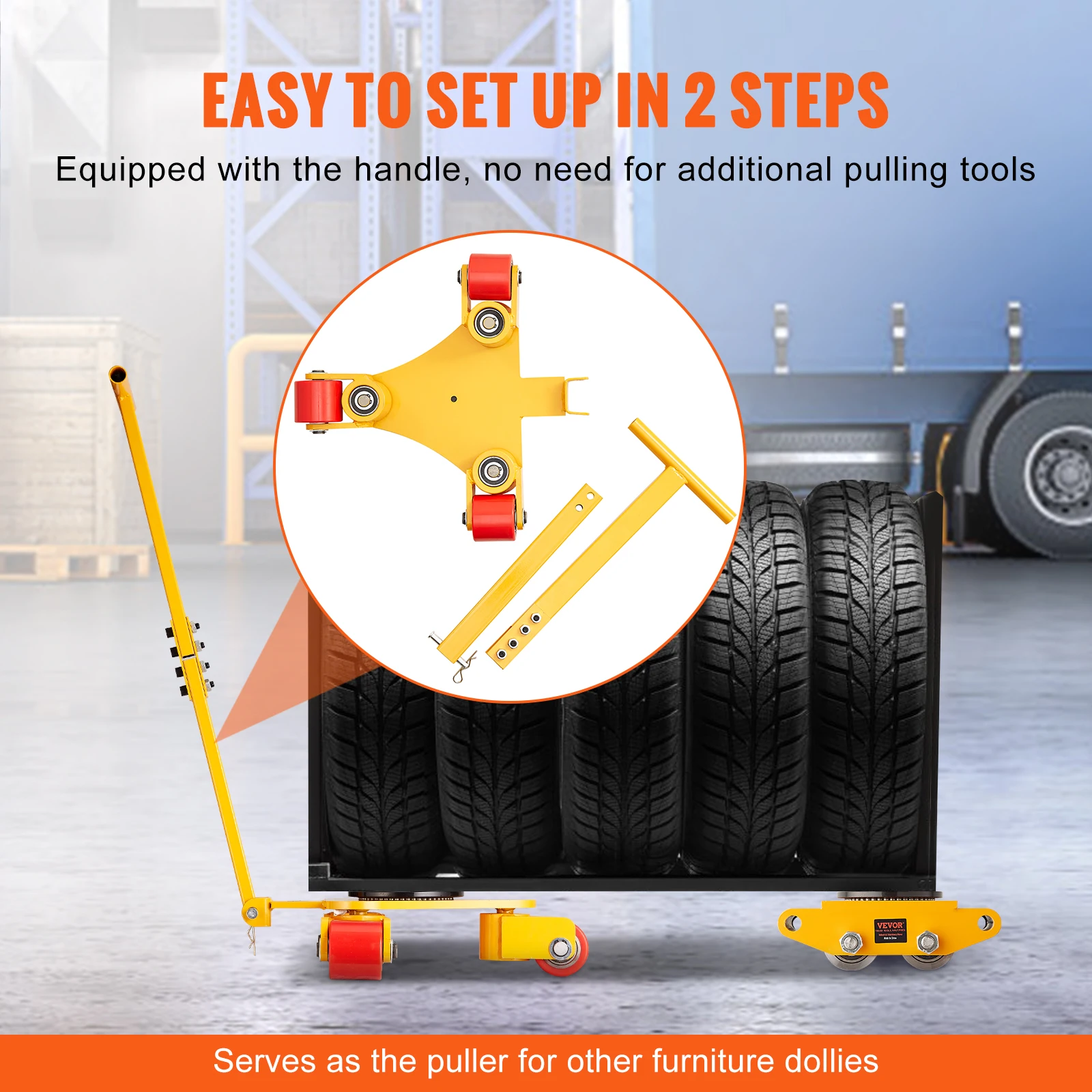 Heavy Duty Industrial Machinery Mover with 360 Swivel Wheels