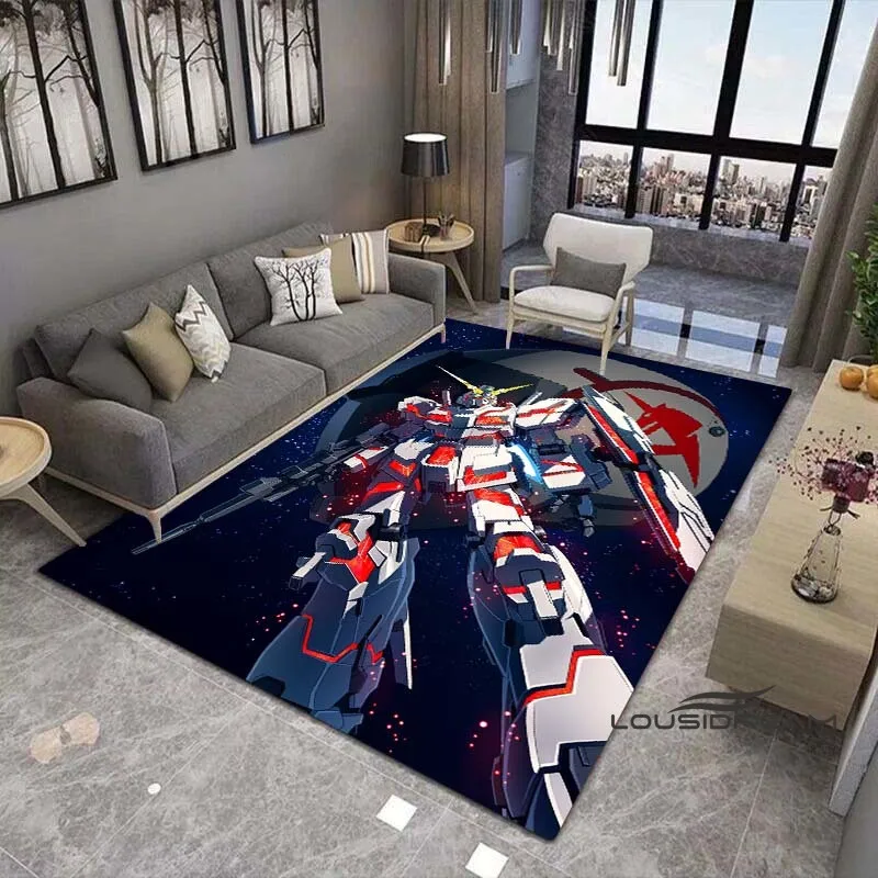 2025 New Gundam Bedroom Gaming Room Oversized Carpet Anime Bedside Floor Mat Mobile Warrior Cartoon Anti-slip Mat Gift 2
