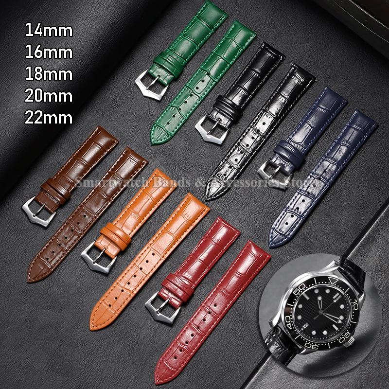 Premium Calfskin Leather Watch Strap with Steel Buckle