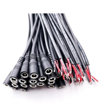 5.5x2.1 플러그 DC 수 또는 암 케이블 와이어 커넥터 10 개, 3528 5050 LED DC5.5 * 2.1 전원 코드 15cm