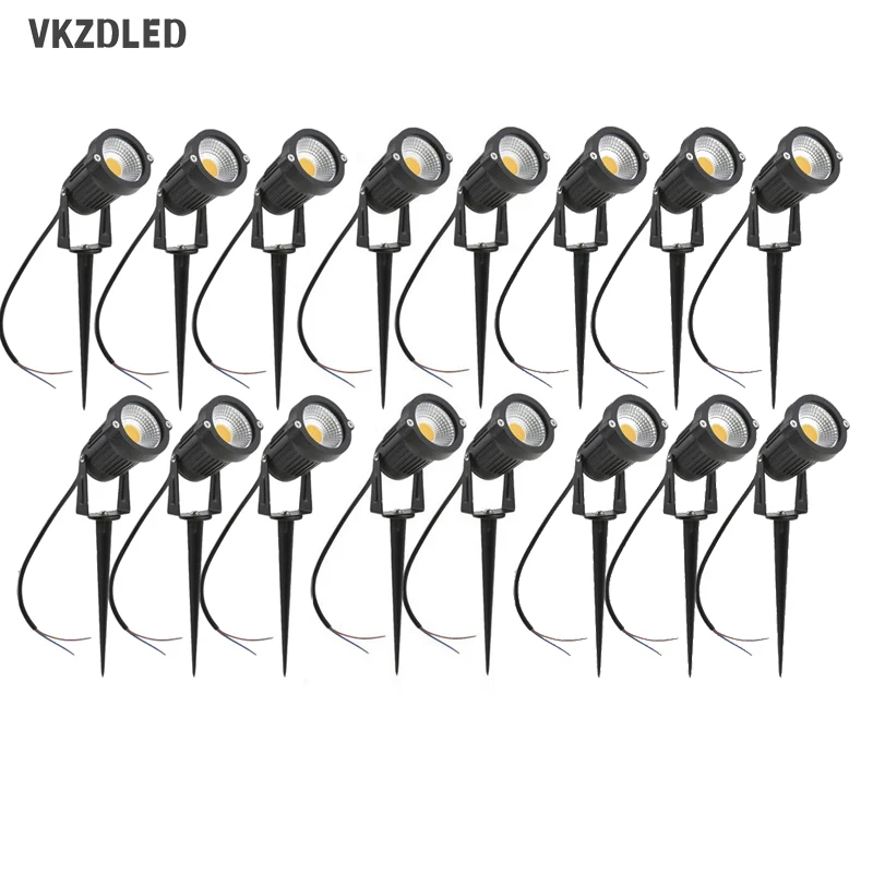 6-16PCS Outdoor IP65 LED Garden Lawn Light 5W 10W Spike Landscape Lamp DC12V Path Bulb Warm White Green Spot Lights 220V110V 500pcs dc12v 9mm round led modules strings dimmable advertisement letters waterproof led light sign pixel christmas decor lights