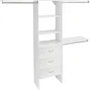 Closet Organizer with Shelves, 3 Drawers, 25-Inch-Pure White 1
