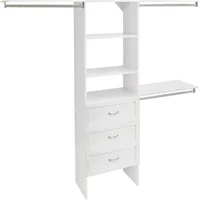 Closet Organizer with Shelves, 3 Drawers, 25-Inch-Pure White 1