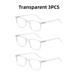 Stylish Unisex Blue Light Blocking Matte Black Eyewear (Transparent 3PCS)