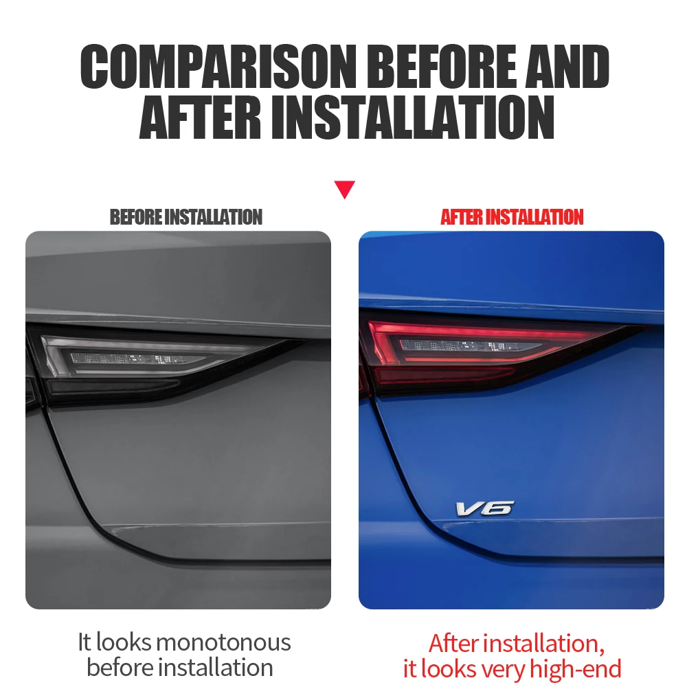 ABS 트렁크 S V6 배지 스티커 자동차 외부 스타일링 바디 로고 커버 레터 데칼 포드 피에스타 MK2 MK4 개조 액세서리