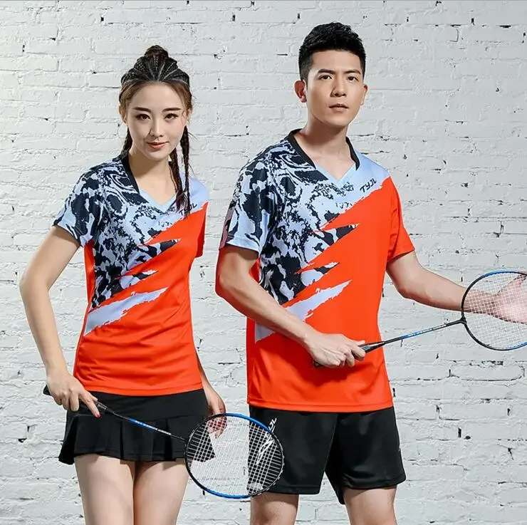 Free name!New men/women's dry badminton/tennis t-shirt+shorts,clothes table tennis jersey,women tennis shirts train