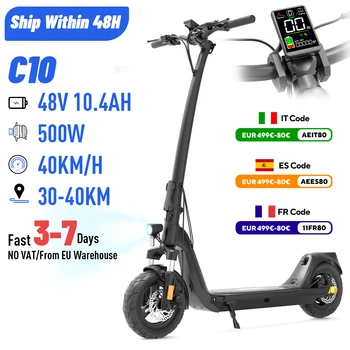 Motore elettrico adulto C10 C10 500W con batteria 48V 10.4Ah (batteria sostituibile), gamma 30-50km