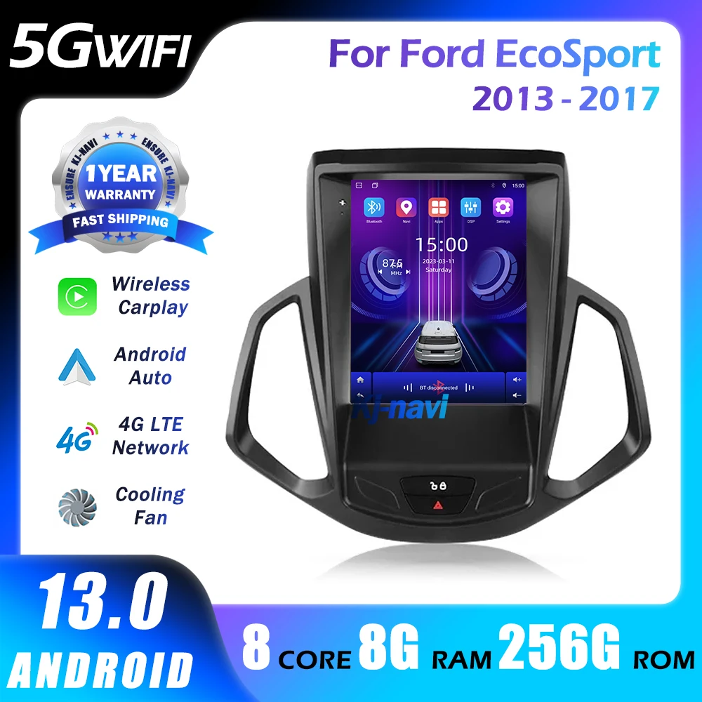 

9.7Inch Android 13 Car Radio For Ford EcoSport 2013 - 2017 Auto Multimedia Player Vertical GPS Carplay Stereo Vertical screen 4G