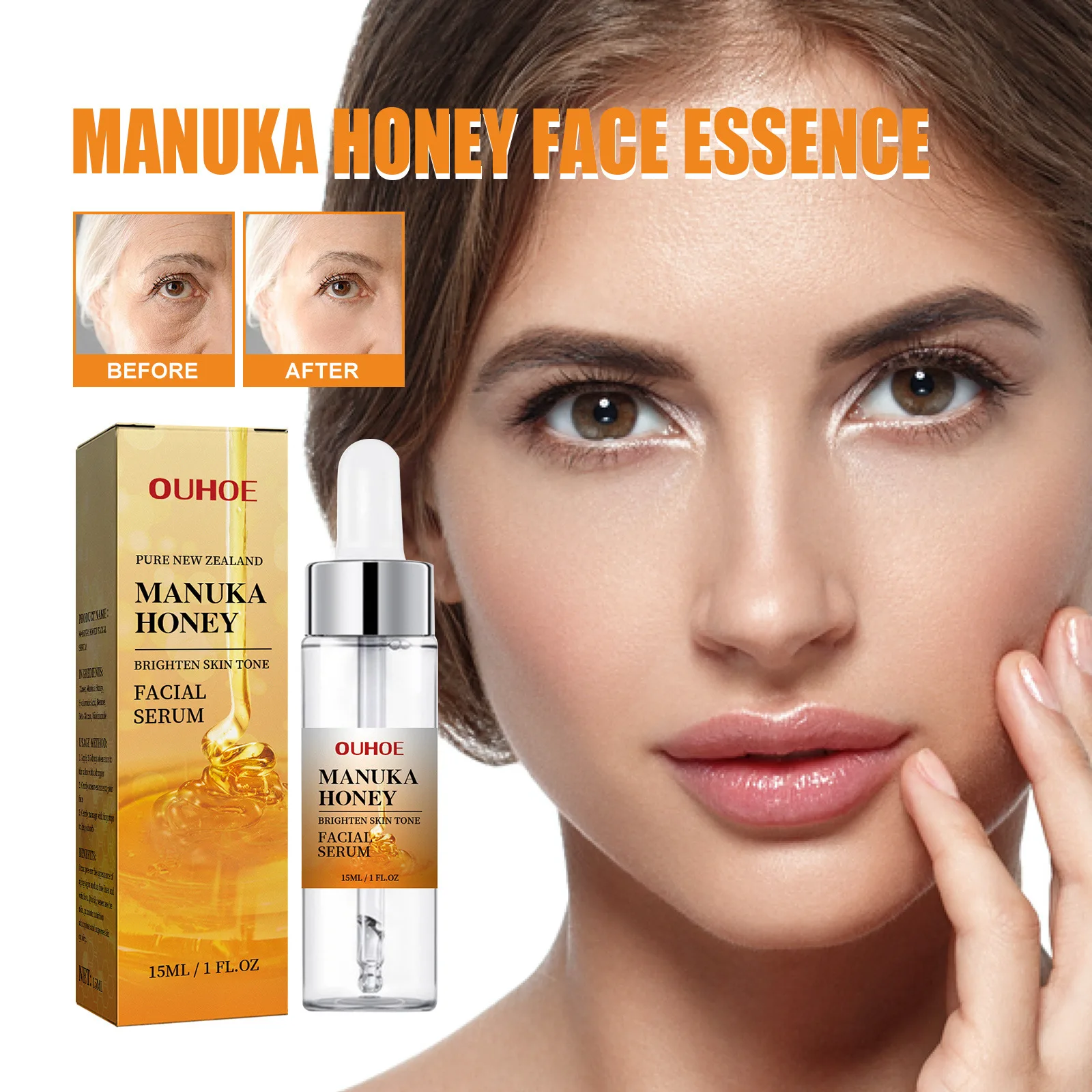 

15ml Manuka Anti Aging Honey Serums Fine Lines Remover Skin Firming Moisturizing Repair Radiance Renew Essence Skin Care Product