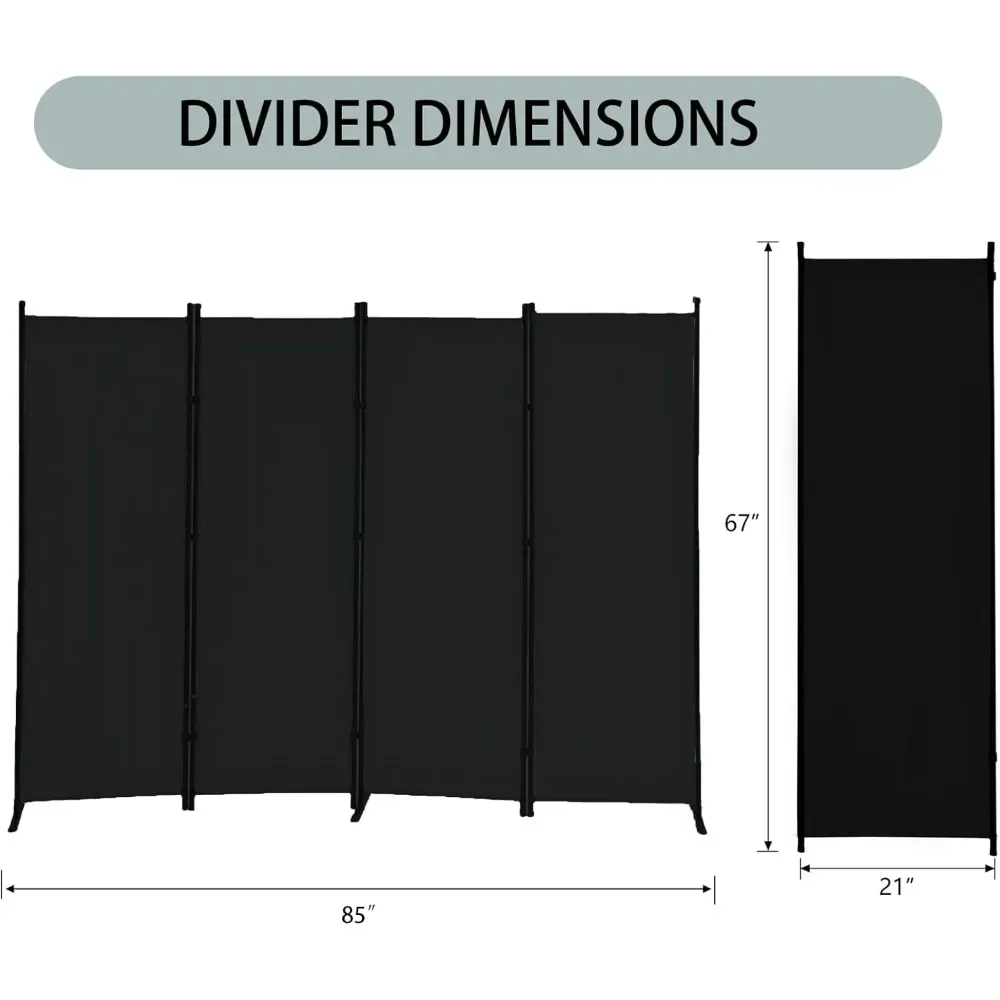 Panel Privacy Screen Portable Screen Steel Frame with Hook&Loop for Home Office Classroom Studio