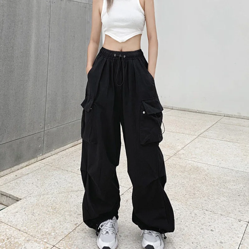 

Street Clothing Retro Fashion Women's Workwear Pants High Waistline Wide Leg Straight Leg Pants Loose Pants