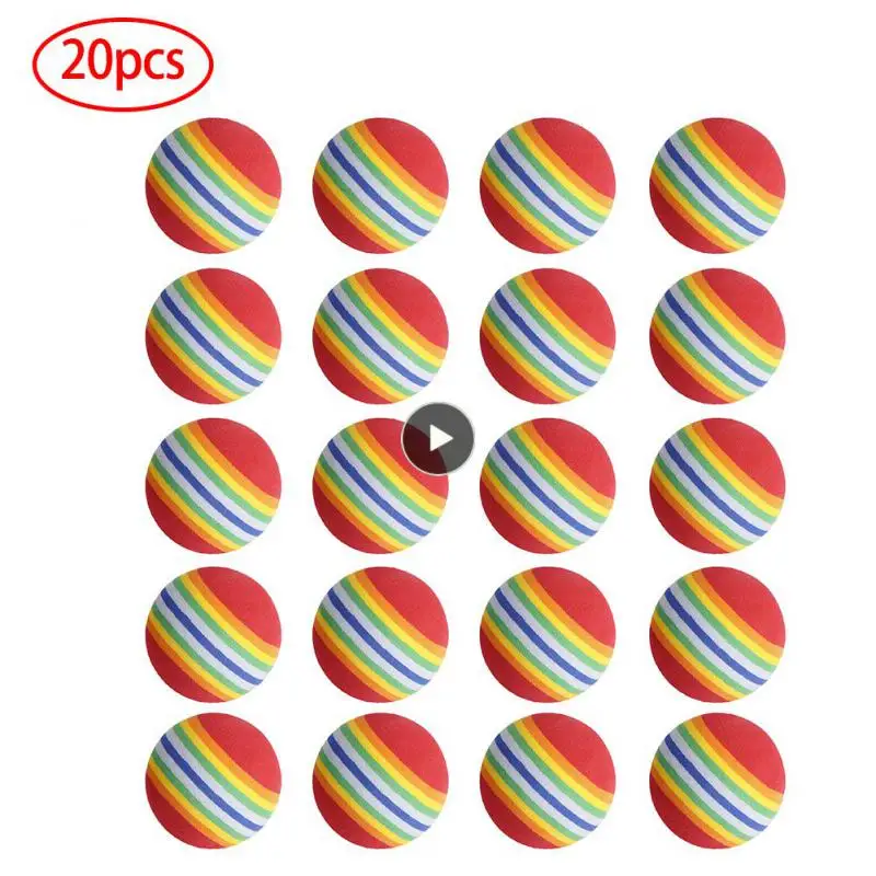 

Golf Ball 38mm EVA Foam Soft Rainbow Stripe Golf Training Ball Swing Golf Club Beginner Practice Training Aids Ball Indoor