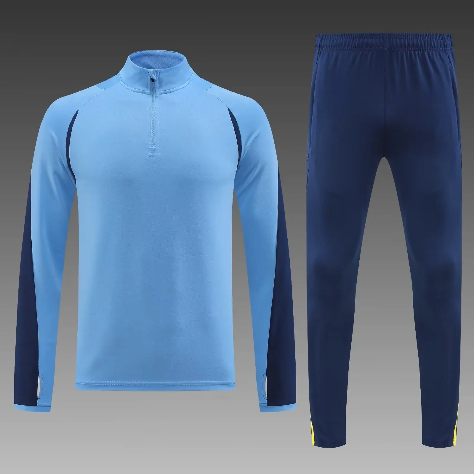 Men and Kids sports set boy girl Fans Half Zipper Jacket Training wear games Jerseys football Kit Tops and trousers kids sports suit men sports suit