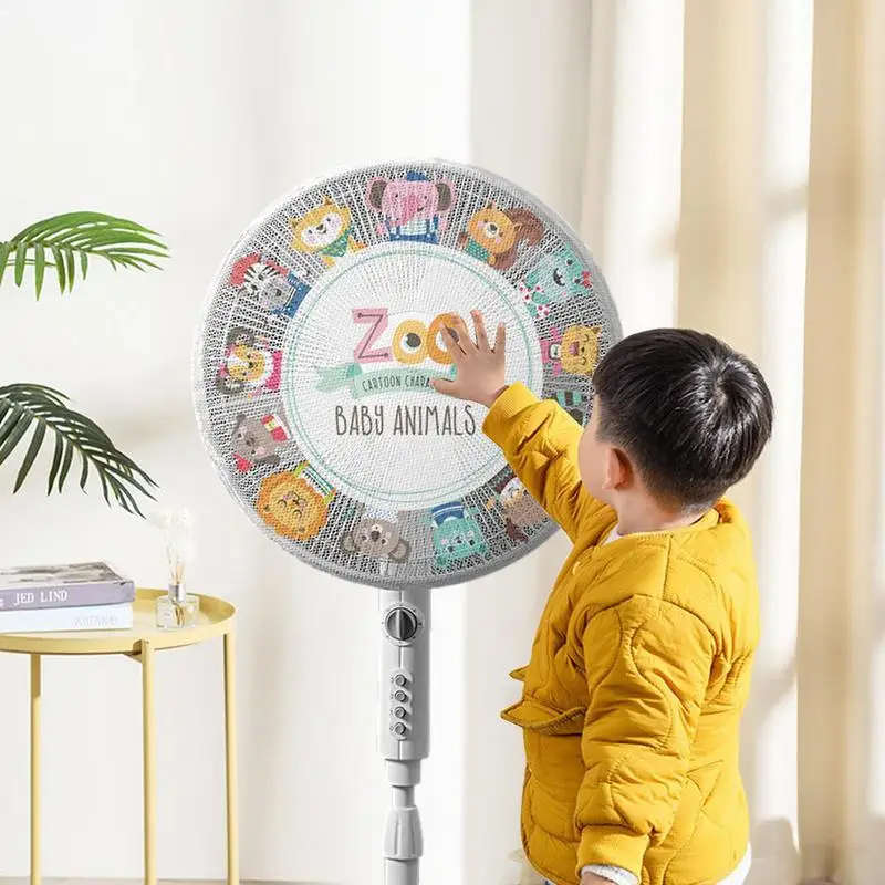 Electric Fan Dustproof Cover Fan Protection Cover Safety Net Anti pinch Finger Protection Net kids Cartoon