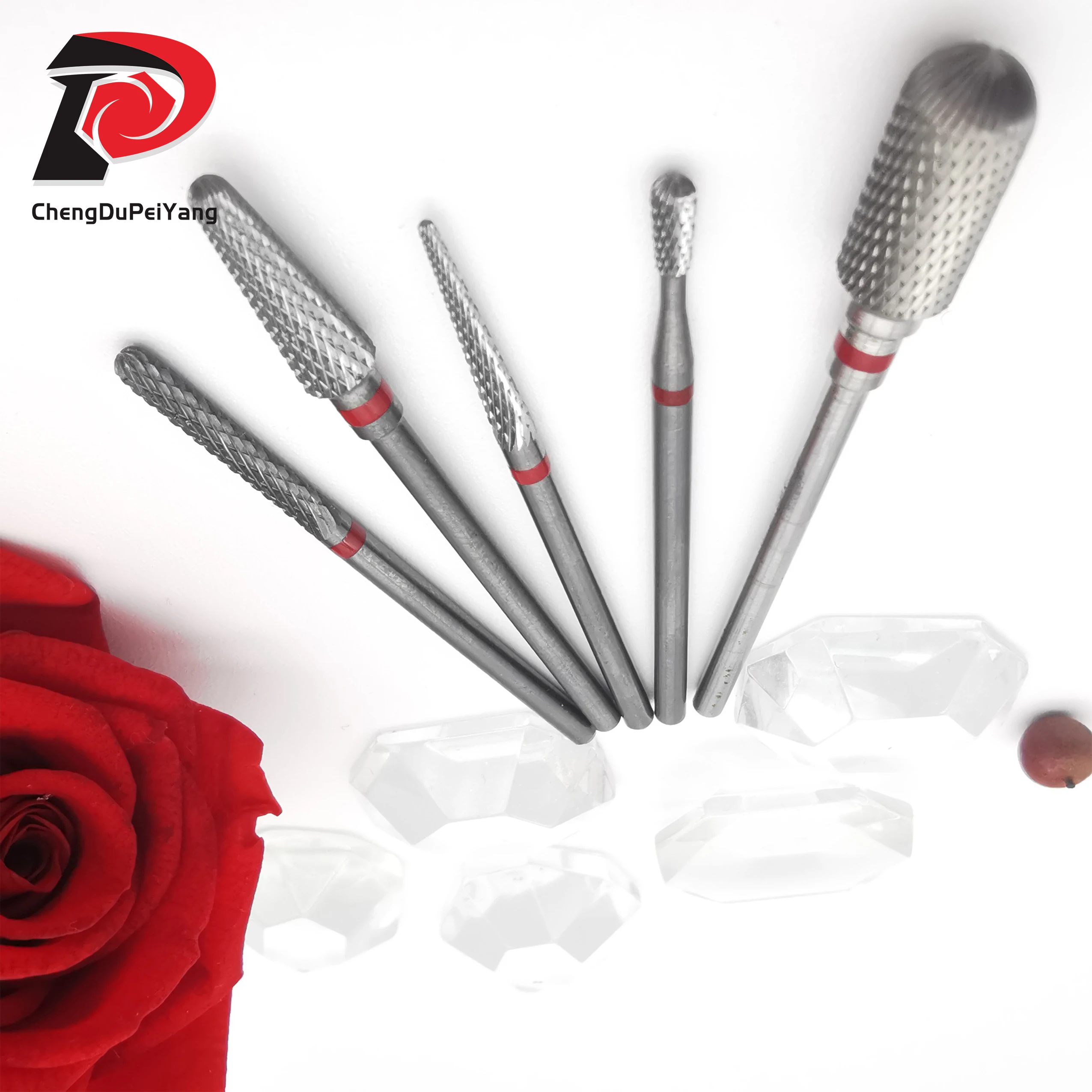 

Dental Consumable Tools Tungsten Carbide Denture Nail Red Ring Fine Density Cross Cut Polish Burs