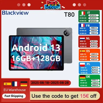 Blackview Tab 80 Tablet Android 13 8GB + 128GB Display HD da 10,1 pollici T606 Octa Core 7680mAh 2.4G/5G WiFi 13MP Fotocamera posteriore Tablet 4G 1
