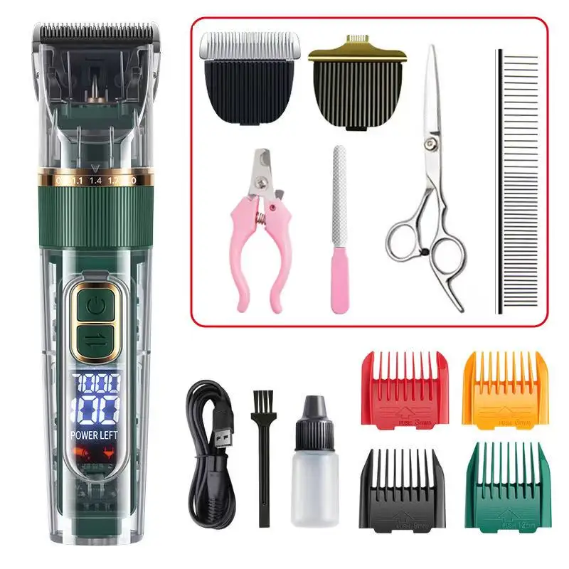 Pet Clipper Dog Hair Trimmer Pet Hair Trimmer Dog Clipper Dog Hair Clippers Grooming Haircut Trimmer Shaver Set IPX7waterproof Pets Cordless Rechargeable Professional Dog Clipper