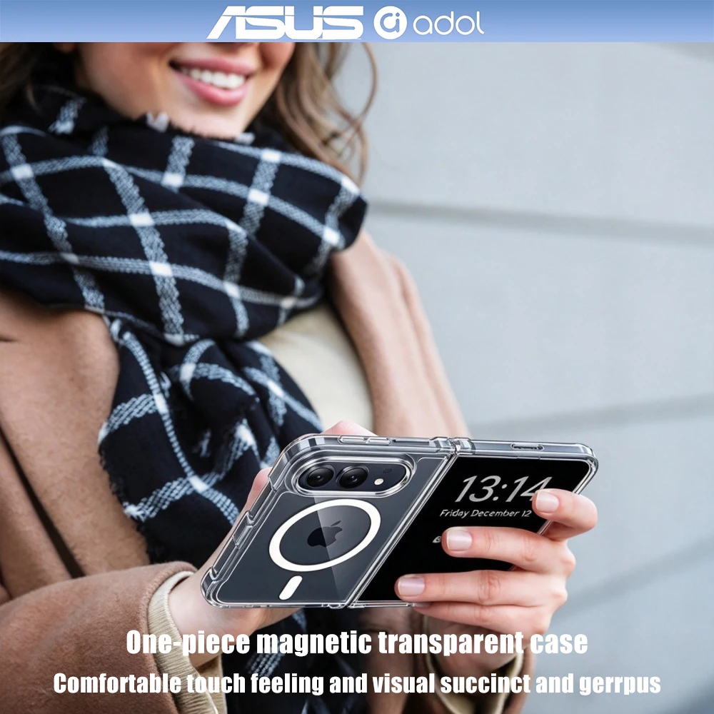 ASUS Ultra Foldable Transparent Magnetic Shockproof Phone Case with One-Piece Design