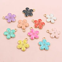 20pcs 17x14mm fleur charmes pendentif émail alliage petite fleur mignonne charmes bijoux bricolage accessoires résultats pour collier boucles d'oreilles 1