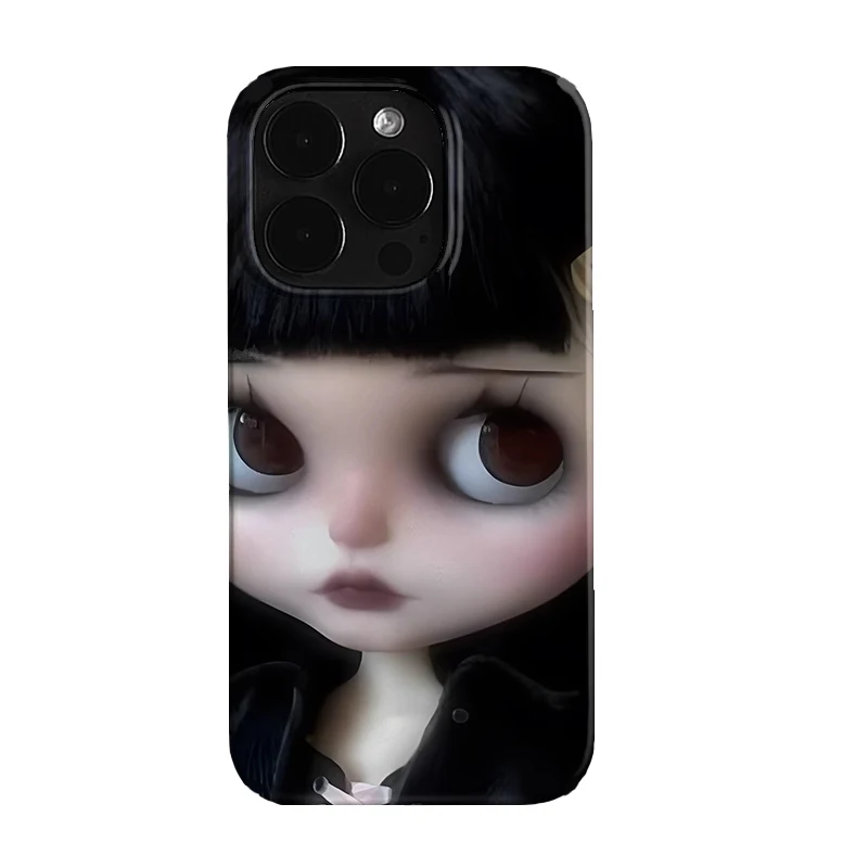 Dark Cute Girl Doll Art Personalized Cartoon Phone Case - Y2K Design Cover