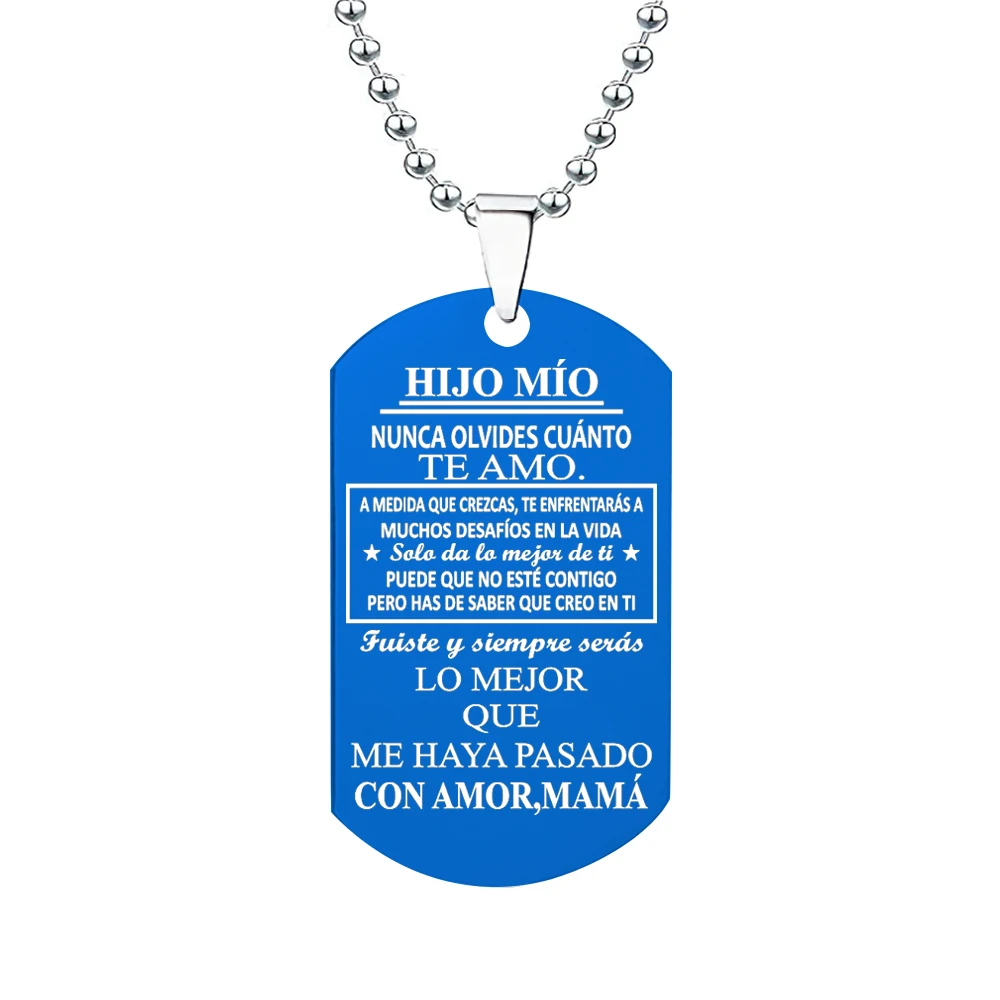 Spanish Inspirational Keychain Gift for HIJO HIJA Charm Family Jewelry Pendant Necklace Birthday Christmas Gift for Son Daughter