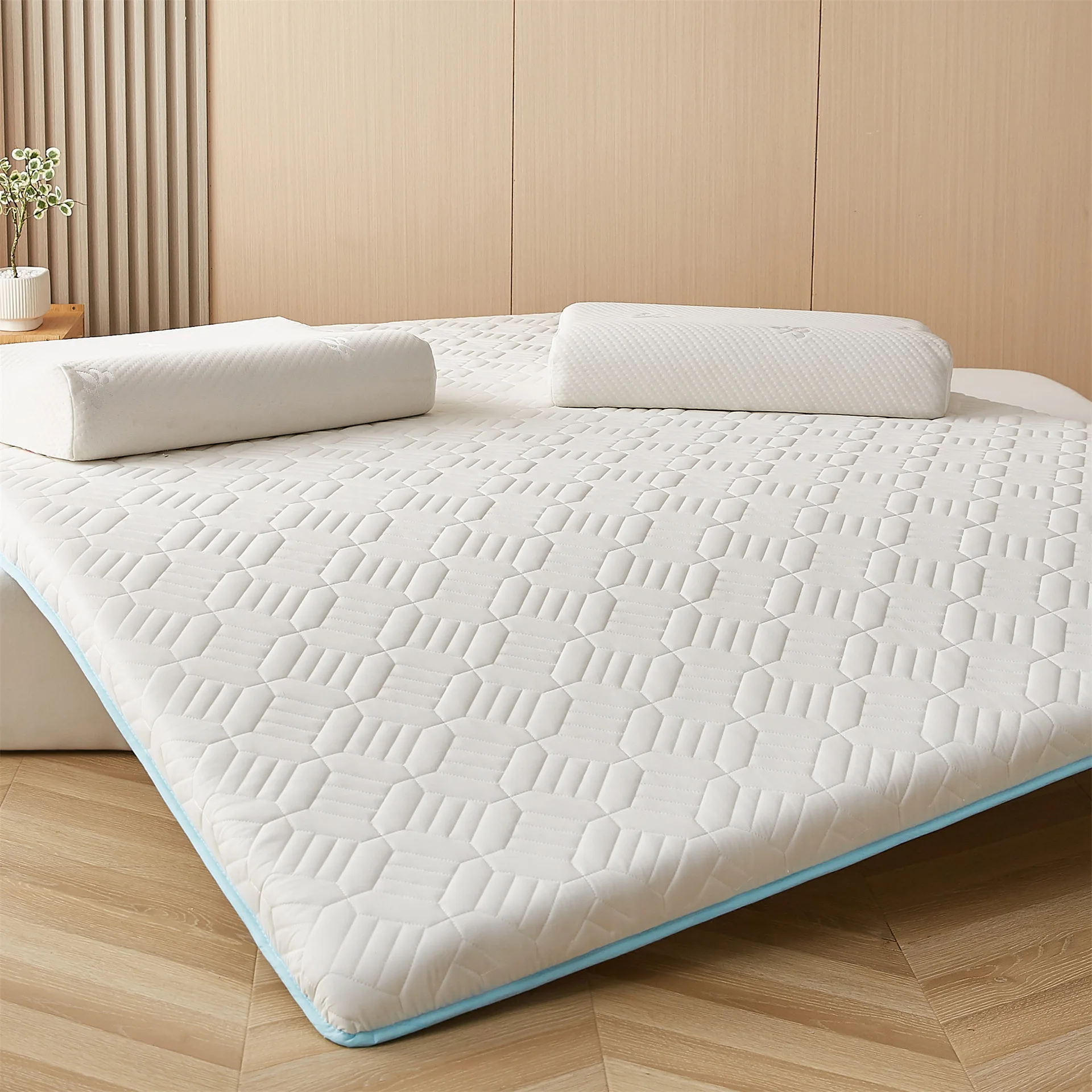 메모리폼 매트리스 토퍼 세탁 가능 통기성 쿨링 퀸 사이즈 침대 패드 부드러운 플러시 저자극성 미끄럼 방지 고급 두꺼운