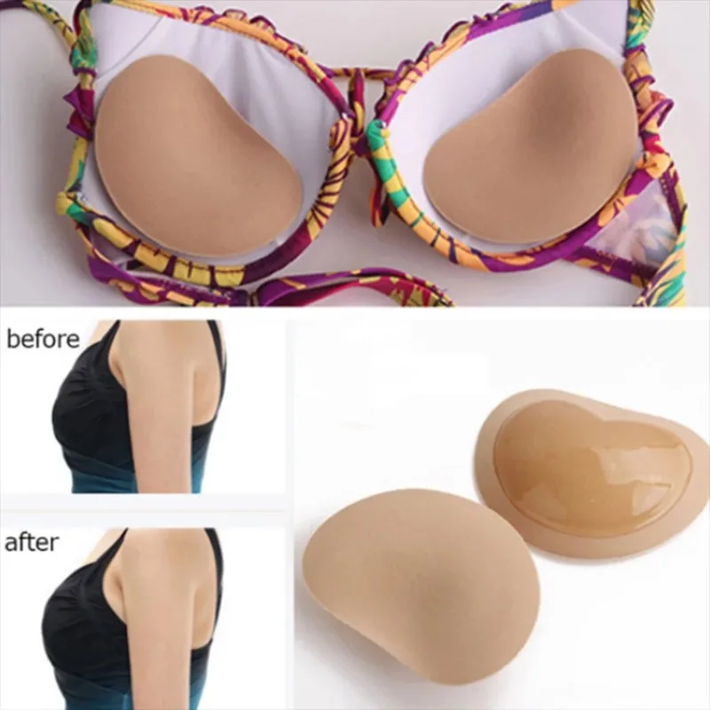 

Chest Push Up Sticky Bra Thicker Sponge Bra Pads Breast Lift Up Enhancer Silicone Removeable Inserts Swimsuit Invisible Bra