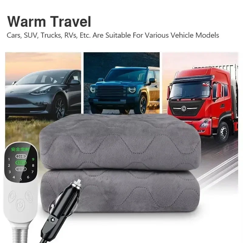 12V Car Heating Blanket Auto Sleeper Warm Heater for Camping Trucks Off-road Vehicles Heated Blanket Seats Heater Warm