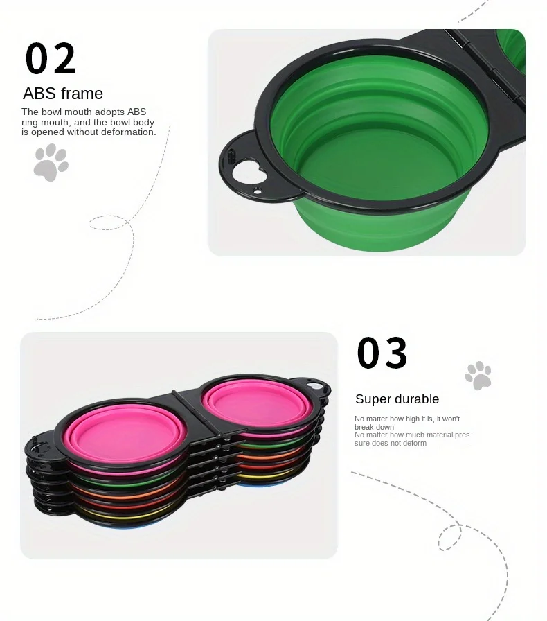 Title 4, Foldable Silicone Pet Bowl Portable Puppy Food ...