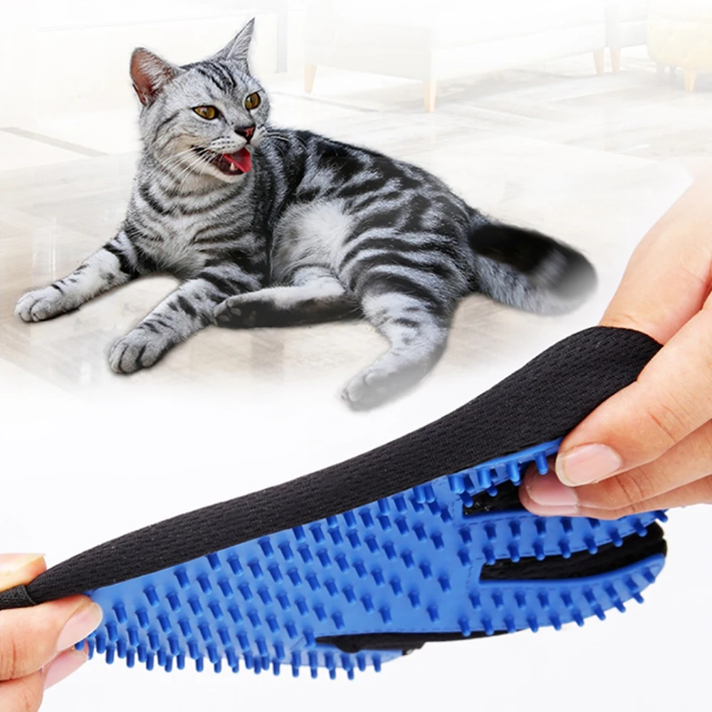 Pet Glove Cat Grooming Glove Cat Hair Deshedding Brush Gloves Dog Comb for Cats Bath Hair Remover Clean Massage Brush for Animal