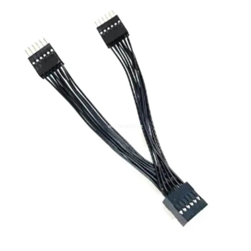 

11Pin USB Header 1 Female to 2 Male Extension Cable Motherboards 11Pin USB 2.0 Dropship