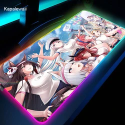 RVB Anime Azur Voie Tapis De Souris Tapis De Souris De Jeu LED Souris De Gamer Accessoires Souris Tapis PC Tapis De Bureau Avec Rétro Éclairé Tapis De Table 