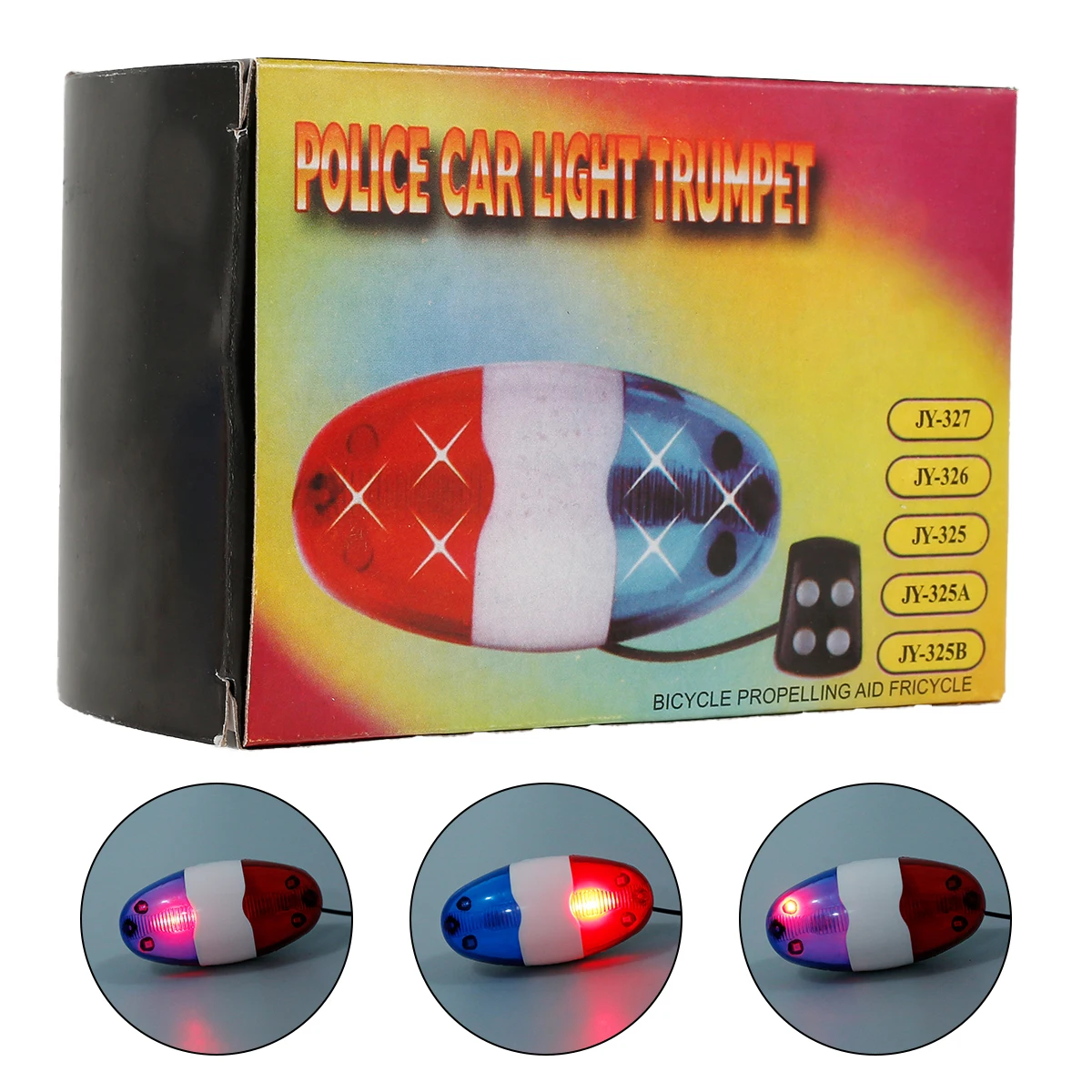 LED Bicycles Bell Police Car Light Electronic Horn Siren 4 Tone Sounds Bike Rear Taillight Bike Lamp Bell Cycling Accessories