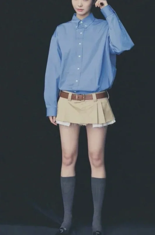 123536 139656 패션 클래식 트렌디 럭셔리 디자인 자수 문자 로고 셔츠, 감소 스커트 여성 블라우스, 탑 M5