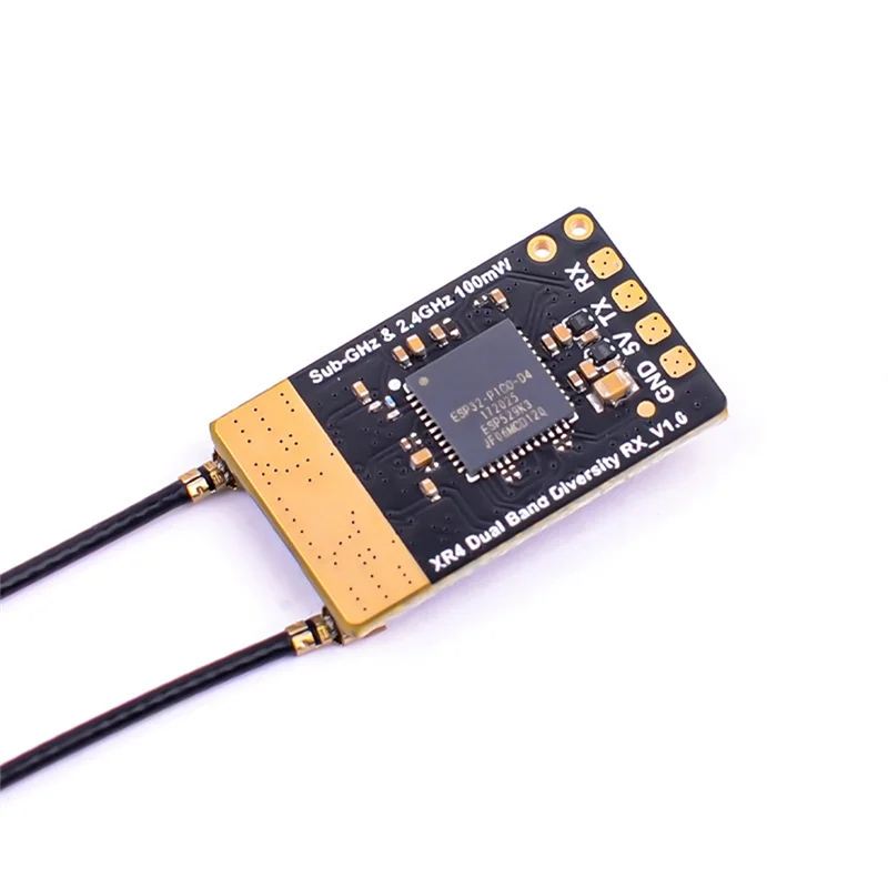 【T07A】R4 Gemini-X Ricevitore ELRS dual band 2.4GHZ/SUB-G 900MHZ RX con antenna tipo T per parti di droni RC FPV - immagine 2