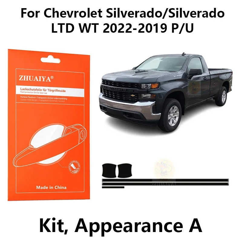 

Защитная пленка для края дверной ручки, защитная пленка из ТПУ для Chevrolet Silverado/SilveradoLTD WT 2022-2019 P/U