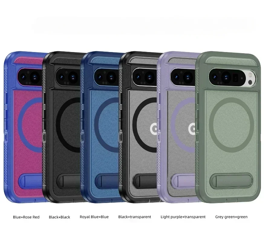 MagSafe Armor Shockproof Matte Phone Case with Magnetic Wireless Charging Stand Holder