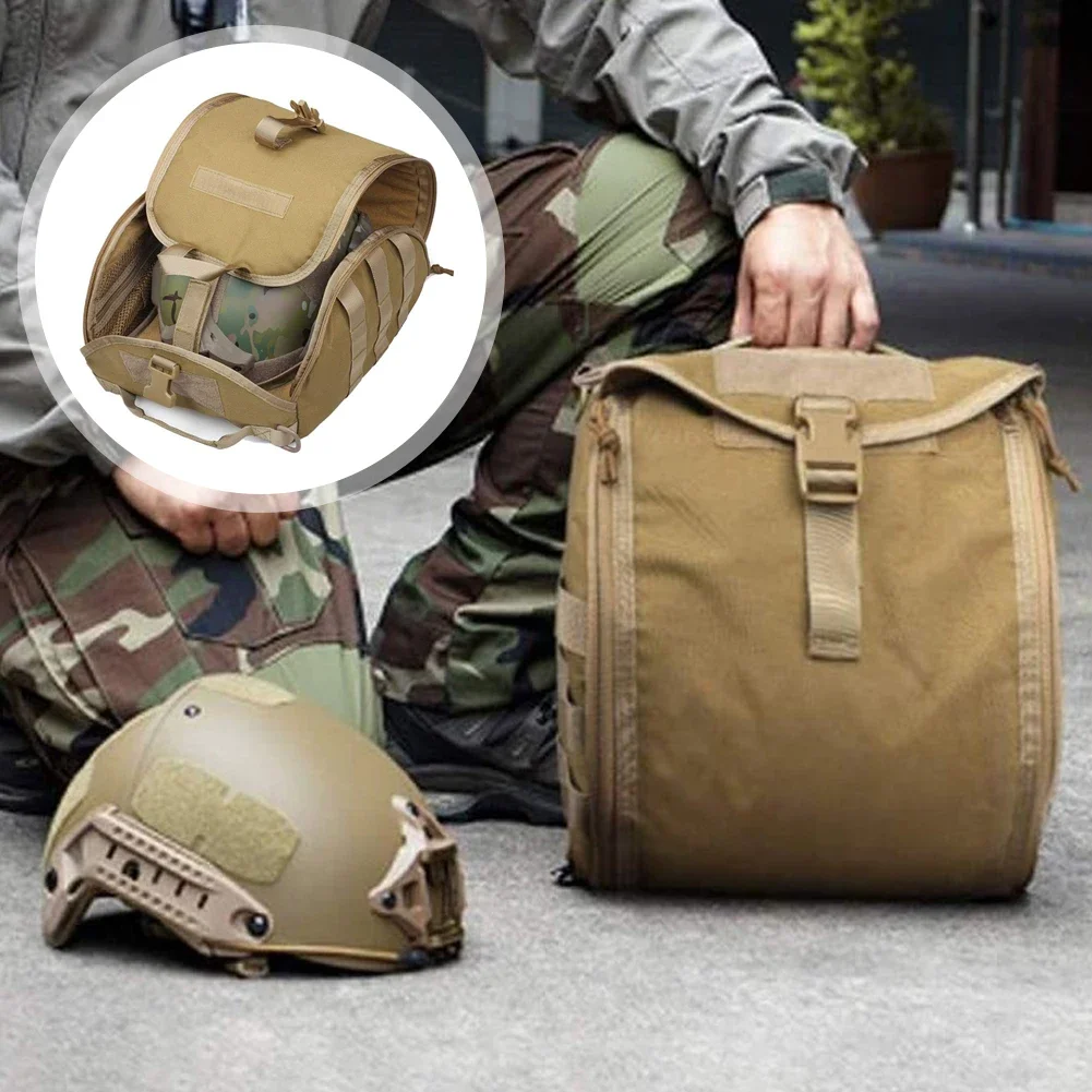 1Pc Tactical Helmet Bag Pack Multi-Purpose Molle Storage Carrying Pouch for Sports Hunting Shooting Combat Helmets