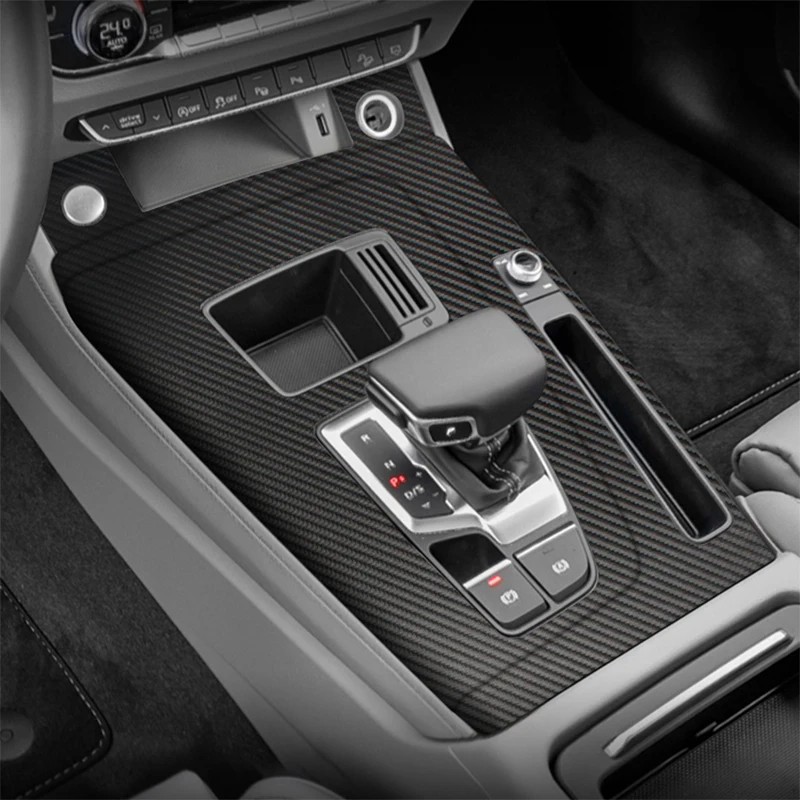 Fit For Audi Q5 FY 2018-2023 Car Gear Panel Sticker Gear Box Protective  Film Carbon Fiber Black Car Interior Sticker Accessories