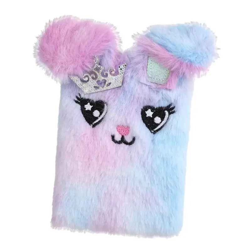 Charming Cartoon Bunny Plush Journal for Girls