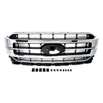 Front Grille Racing Grills Chrome for Ford F-150 F150 20212022 2023 Front Bumper Upper Grille Hood Mesh Grid Air Intake Grille