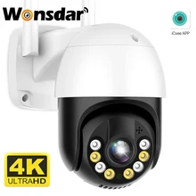  8MP 4K WiFi PTZ Camera 4MP H.265 Wireless Outdoor IP Camera HD AI Human Detection P2P Video Surveillance CCTV iCSee APP 